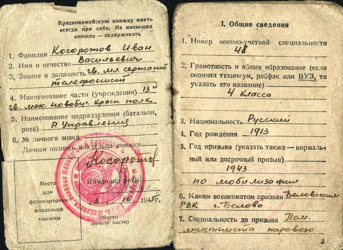 Красноармейская книжка 1